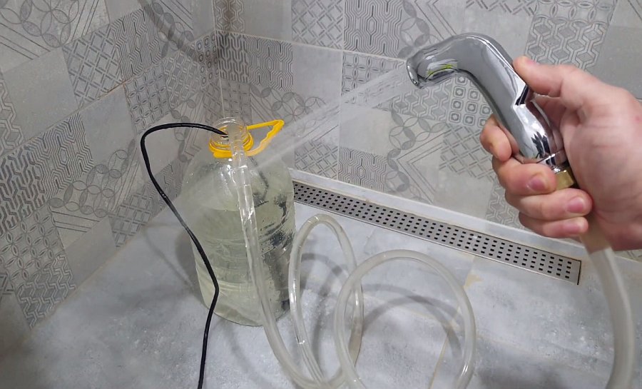 Portable shower for camping with your own hands